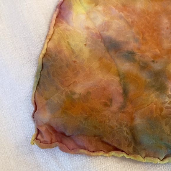 Handmade silk scarf tie dye textured hand rolled pastels - Picture 9 of 17